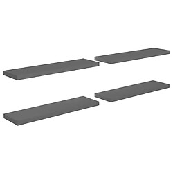 vidaXL Étagère murale flottante 4 pcs Gris brillant 90x23,5x3,8 cm MDF