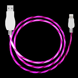 Wewoo Câble Lampe à DEL de 1 m de de charge de synchronisation de données USB à 8 broches, pour iPhone X / 8 & 8 Plus / 7 & 7 Plus / 6 & 6 & 6 Plus & 6 s Plus / iPad Magenta