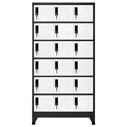 vidaXL Armoire à casiers Anthracite et blanc 90x40x180 cm Acier