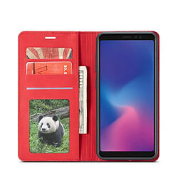 Etui en PU rouge pour votre Samsung Galaxy A8 (2018)