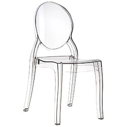 Alterego Chaise médaillon 'ELIZA' transparente en matière plastique