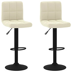 vidaXL Tabourets de bar lot de 2 crème velours