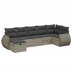 vidaXL Salon de jardin avec coussins 7 pcs gris clair résine tressée