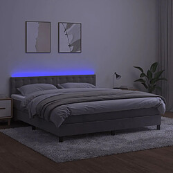 Avis vidaXL Sommier à lattes de lit matelas et LED Gris clair 180x200 cm