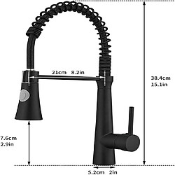 Acheter Robinet de Cuisine à Ressort en Spirale, Robinet d'Évier avec Douchette Extensible