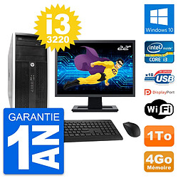 PC Tour HP Pro 6300 CMT Ecran 22" i3-3220 RAM 4Go Disque Dur 1To Windows 10 Wifi · Occasion 