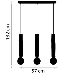 Acheter Sampa Suspension moderne Nala 132cm réglable 3 ampoules métal et bambou LED