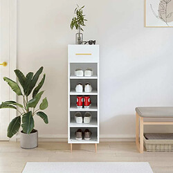 Maison Chic Armoire à Chaussures,Meuble de Rangement à Chaussures blanc 30x35x105 cm bois d'ingénierie -MN52977