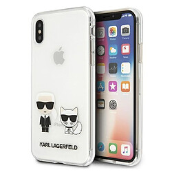 karl lagerfeld klhcpxcktr iphone x/xs coque dur transparent karl & choupette