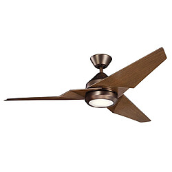 Elstead Lighting Ventilateur de plafond de 152 cm avec lumière LED à intensité variable 3000 K, bronze brossé à l'huile, télécommande 