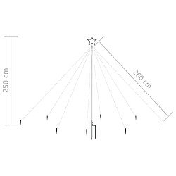 vidaXL Lumières d'arbre de Noël Intérieur/Extérieur 400 LED 2,5 m pas cher