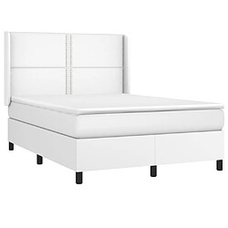 Avis vidaXL Sommier à lattes de lit matelas LED Blanc 140x200 cm Similicuir