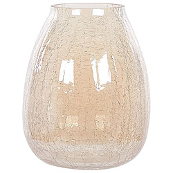 Beliani Vase à fleurs LIKOPORIA Verre 22 cm Beige clair