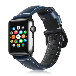 Wewoo Convient aux bracelets en cuir universels Apple Watch de la génération 3/2 / 142 mm Mazarine 