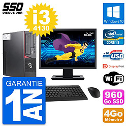 PC Fujitsu E720 E85+ DT Ecran 22" Core i3-4130 RAM 4Go SSD 960Go Windows 10 Wifi · Occasion 