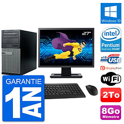 PC Tour Dell 790 MT Ecran 27" Intel G630 RAM 8Go Disque Dur 2To Windows 10 Wifi · Occasion 