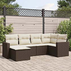 Maison Chic Salon de jardin avec coussins 6 pcs, Ensemble Tables et chaises de jardin, marron résine tressée -GKD830977