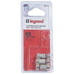 Cartouches Fusibles LEGRAND pour Porte Fusibles sans Témoin 10,3 x 25,8mm 16 A