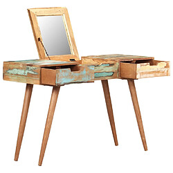 Helloshop26 Coiffeuse avec miroir table de maquillage 112 x 45 x 76 cm bois massif de récupération 02_0006357