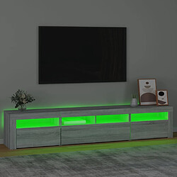 Acheter Maison Chic Meubles TV avec lumières LED - Banc TV pour salon Sonoma gris 210x35x40 cm -MN37076