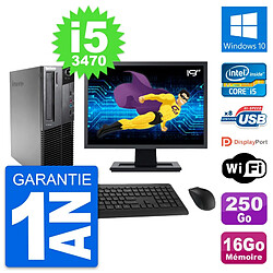 PC Lenovo M82 SFF Ecran 19" Intel i5-3470 RAM 16Go Disque 250Go Windows 10 Wifi · Occasion 