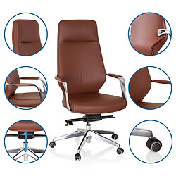 Avis Fauteuil de direction / chaise bureau VELVET simili cuir marron hjh OFFICE