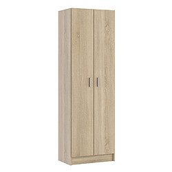 Armoire avec 2 portes coloris Chêne canadian - Dim : 180 x 58,5 x 37 cm -PEGANE 