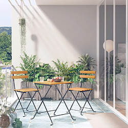 Maison Chic Mobilier de table de bistro pliable et chaises de jardin 3 pcs Bois d'acacia solide -GKD344238