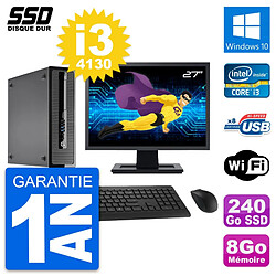 PC HP ProDesk 400 G1 SFF Ecran 27" i3-4130 RAM 8Go SSD 240Go Windows 10 Wifi · Occasion 