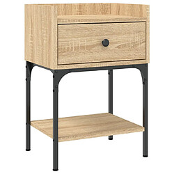 vidaXL Table de chevet chêne sonoma 40,5x31x60 cm bois d'ingénierie