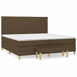 Maison Chic Structures de lit + matelas,Lit à sommier tapissier avec matelas Marron foncé 200x200 cm -MN61416