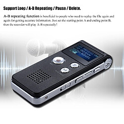 Dictaphone Professionnel USB 8GB Avec Enregistreur Vocal, Lecteur MP3 WAV et Fonction VAR ROM 8 Go Noir YONIS pas cher