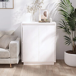 Maison Chic Buffet,Meuble de Rangement,commode pour salon,Cuisine Blanc 60x34x75 cm Bois massif de pin -MN17931