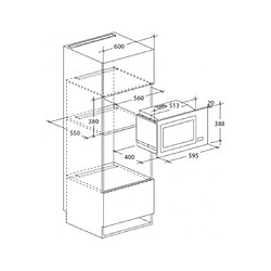 Micro-ondes encastrables 28L ROSIèRES 900W 59.5cm, 1087560