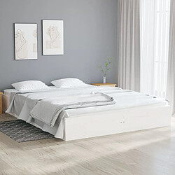 vidaXL Cadre de lit sans matelas blanc bois massif 135x190 cm 