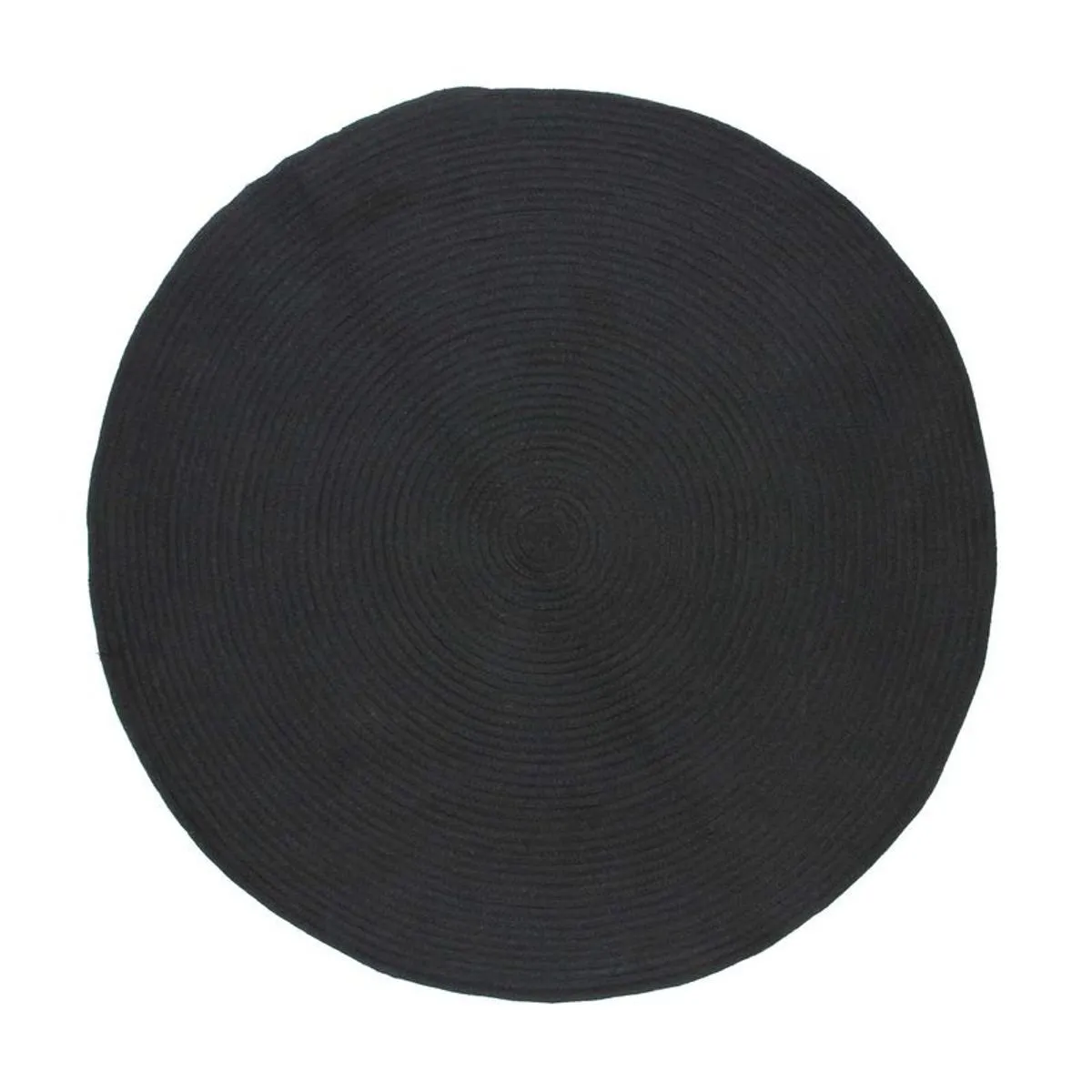 Thedecofactory TAMTAM - Tapis en coton effet cordage noir diam.70