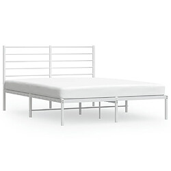 Maison Chic Lit adulte - Cadre de lit métal avec tête de lit pour chambre blanc 140x190 cm -MN86982