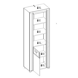 Avis Dansmamaison Bibliothèque 1 porte Blanc/Bois clair - ABOKI