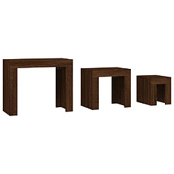 Acheter vidaXL Tables basses gigognes 3 pcs chêne marron bois d'ingénierie