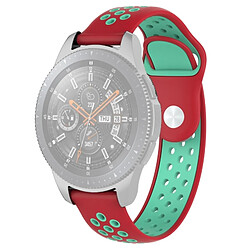 Wewoo Bracelet pour montre connectée Bande de double couleur Galaxy 46mm vert + rouge 