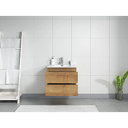 Avis Auco Meuble de salle de bain Angela 60cm lavabo F. Oak – Armoire de rangement Meuble lavabo