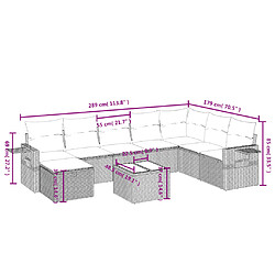 Avis Maison Chic Ensemble Tables et chaises d'extérieur 9 pcs avec coussins,Salon de jardin noir résine tressée -GKD895290