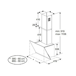 Acheter Hotte décorative murale Beko BHCA96641BFBHS