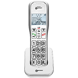 Geemarc Combiné Additionnel Téléphone DECT avec Fonction SOS Blanc