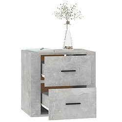 Maison Chic Table de chevet murale - Table de Nuit Gris béton 50x36x47 cm pas cher