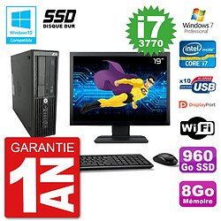 PC HP Z220 SFF Ecran 19" Core i7-3770 RAM 8Go SSD 960Go Graveur DVD Wifi W7 · Occasion 