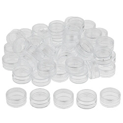 100x 3g Pot Vide Cosmétique en Plastique Récipient Cosmétique pour Stockage avec Couvercle de Rangement Crèmes Onguents Toners