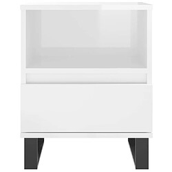 Maison Chic Table de chevet,Table de Nuit,Meuble de Rangement Blanc brillant 40x35x50 cm Bois d’ingénierie pas cher