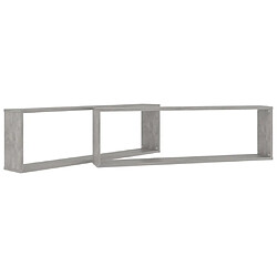 Acheter vidaXL Étagères cube murales 2 pcs gris béton bois d'ingénierie