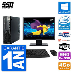 PC Lenovo M92p SFF Ecran 27" Intel G630 RAM 4Go SSD 960Go Windows 10 Wifi · Occasion 